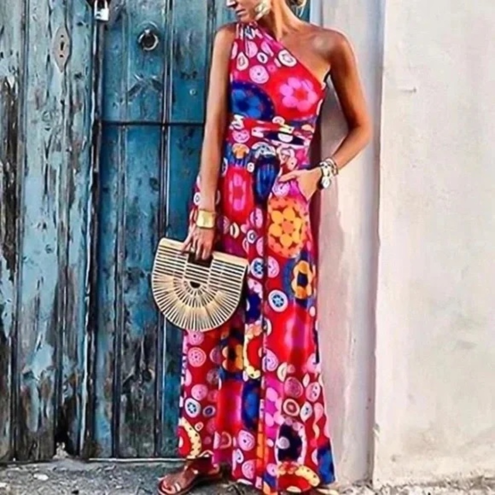Arfym | Made To Play Printed One-Shoulder Maxi Dress Various Sizes Available - Picture 2 of 4